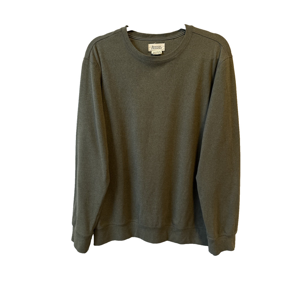 Boston‎ Traders Men's M Army Green Crew Neck Soft Pullover Sweater Sweatshirt